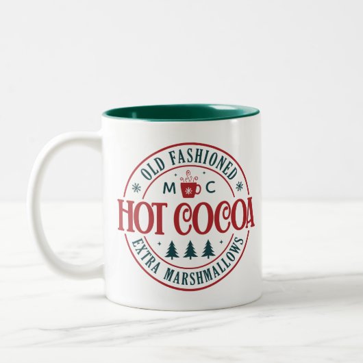 Tasse 2 Couleurs Typographie de la Monogramme Initiale Chocolat Cha (Gauche)
