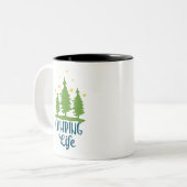 Tasse 2 Couleurs Typographie de la vie au camping (Devant gauche)