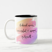 Tasse 2 Couleurs Typographie de l'aquarelle rose chic pour femme (Gauche)