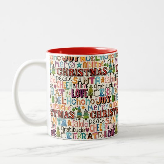 Tasse 2 Couleurs typographie de noël (Gauche)