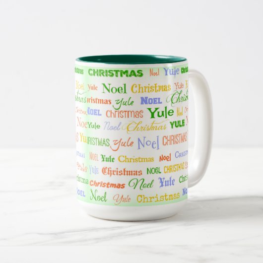 Tasse 2 Couleurs Typographie de Noël (Devant droit)