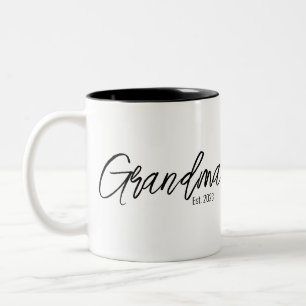 Tasse 2 Couleurs Typographie de script noir année de création de gr
