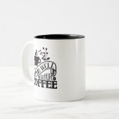 Tasse 2 Couleurs Typographie Drôle Citation De Café (Devant gauche)