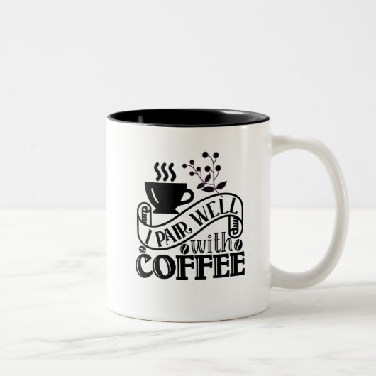 Tasse 2 Couleurs Typographie Drôle Citation De Café (Droit)