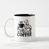 Tasse 2 Couleurs Typographie Drôle Citation De Café (Gauche)