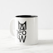 Tasse 2 Couleurs Typographie du chat de Meow (Devant gauche)