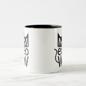 Tasse 2 Couleurs Typographie du chat de Meow (Centre)