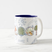 Tasse 2 Couleurs Typographie et diagrammes de biologie (Devant droit)