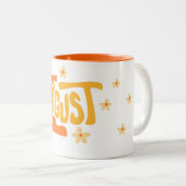 Tasse 2 Couleurs Typographie Florale d'Août (Devant droit)