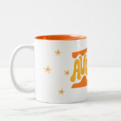 Tasse 2 Couleurs Typographie Florale d'Août (Gauche)
