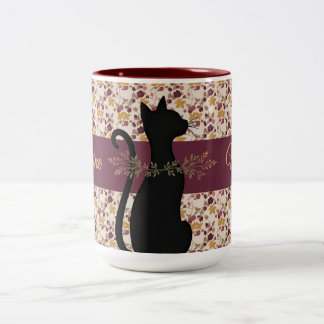 Tasse 2 Couleurs Typographie Kitty Cat et nom
