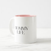 Tasse 2 Couleurs Typographie moderne et classique Mommy Life (Devant gauche)