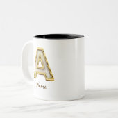 Tasse 2 Couleurs Typographie originale A Monogram Gold (Devant gauche)