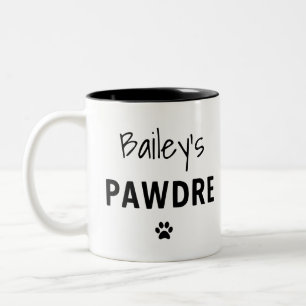 Tasse 2 Couleurs Typographie Pawdre personnalisée Chien papa Nouvea