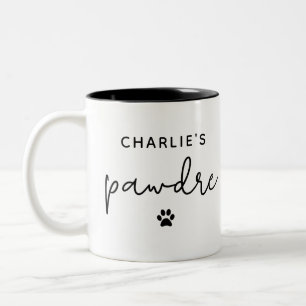 Tasse 2 Couleurs Typographie Pawdre personnalisée Chien papa Nouvea