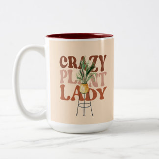 Tasse 2 Couleurs Typographie Plante rétro Plante Lady