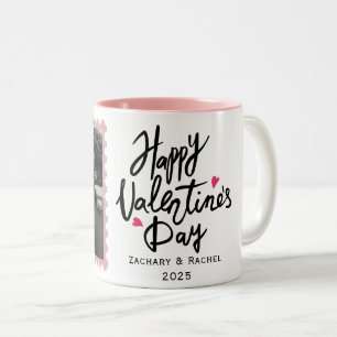 Tasse 2 Couleurs Typographie romantique Valentines jour couple 1 ph