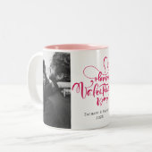 Tasse 2 Couleurs Typographie romantique Valentines jour couple 2 ph (Devant gauche)