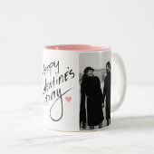 Tasse 2 Couleurs Typographie romantique Valentines jour couple 2 ph (Devant droit)