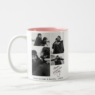 Tasse 2 Couleurs Typographie romantique Valentines jour couple 4 ph