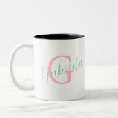 Tasse 2 Couleurs Typographie rose et menthe et féminine (Gauche)