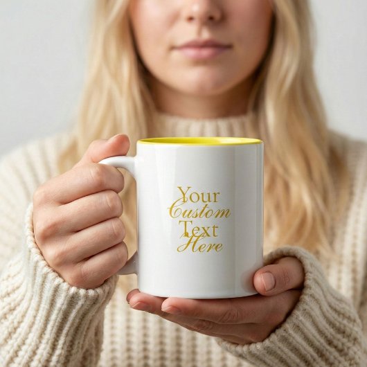 Tasse 2 Couleurs Typography Your Quote Serif And Script Yellow