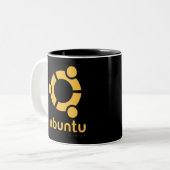 Tasse 2 Couleurs Ubuntu Linux Open Source (Devant gauche)