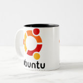 Tasse 2 Couleurs Ubuntu Linux Open Source (Devant gauche)