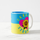 Tasse 2 Couleurs Ukraine Forte ! Collecte de fonds (Devant droit)