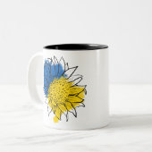 Tasse 2 Couleurs Ukraine Soutien au tournesol (Devant gauche)