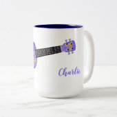 Tasse 2 Couleurs Ukulele nom personnalisé muette (Devant droit)