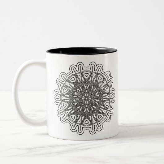 Tasse 2 Couleurs Ultra Cool Mandala Design #1 (Gauche)