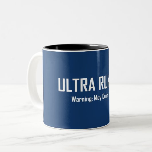 Tasse 2 Couleurs Ultra Runner, Avertissement Peut Contenir Des Nuts (Devant gauche)