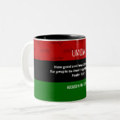 Tasse 2 Couleurs UMOJA Unité personnalisée Kwanzaa (Devant gauche)