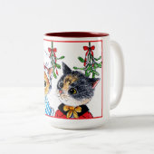 Tasse 2 Couleurs Un baiser sous le gui (Devant droit)