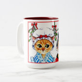 Tasse 2 Couleurs Un baiser sous le gui (Devant gauche)