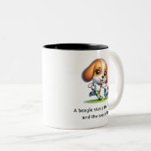 Tasse 2 Couleurs Un beagle vole le spectacle (Devant droit)
