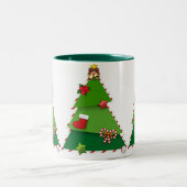 TASSE 2 COULEURS UN "BOUG D'ARBRE DE NOËL" TRÈS SPÉCIAL (Centre)