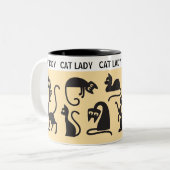 Tasse 2 Couleurs Un cadeau amusant ! Dame de chat parfaite (Devant gauche)