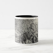 Tasse 2 Couleurs Un cavalier distrait par une volée des oiseaux (Centre)