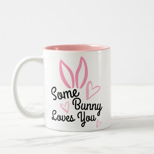 Tasse 2 Couleurs Un certain lapin vous aime nouveauté mignonne (Gauche)
