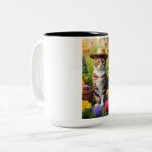 Tasse 2 Couleurs Un chat dans le jardin (Devant gauche)