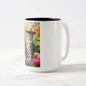 Tasse 2 Couleurs Un chat dans le jardin (Devant droit)