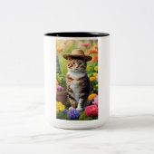 Tasse 2 Couleurs Un chat dans le jardin (Centre)