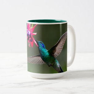 Tasse 2 Couleurs Un colibri à gorge violette dans la forêt nuageuse
