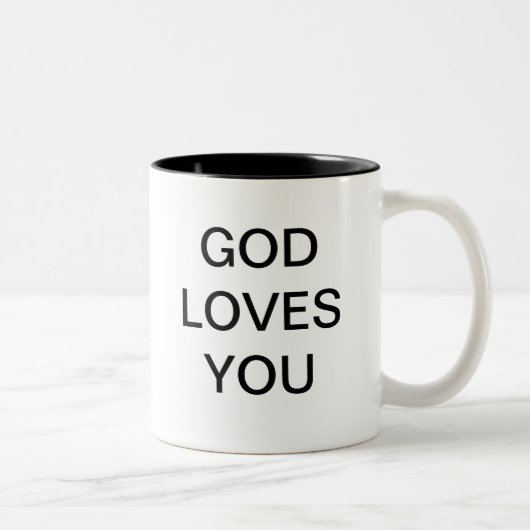 TASSE 2 COULEURS UN DIEU VOUS AIME (Droit)