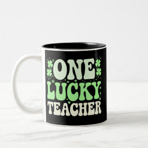 Tasse 2 Couleurs Un enseignant chanceux St patrick rétro Super ense