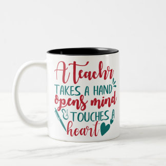Tasse 2 Couleurs Un enseignant prend la main ouvre l'esprit et touc