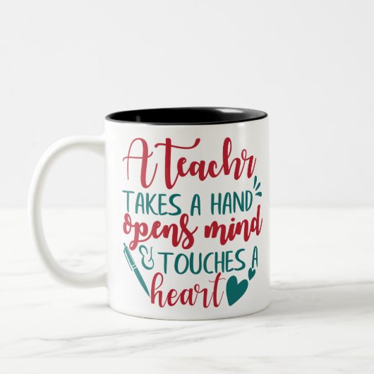Tasse 2 Couleurs Un enseignant prend la main ouvre l'esprit et touc (Gauche)