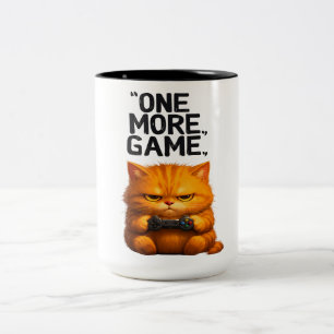 Tasse 2 Couleurs Un jeu de plus drôle chat orange gamer art